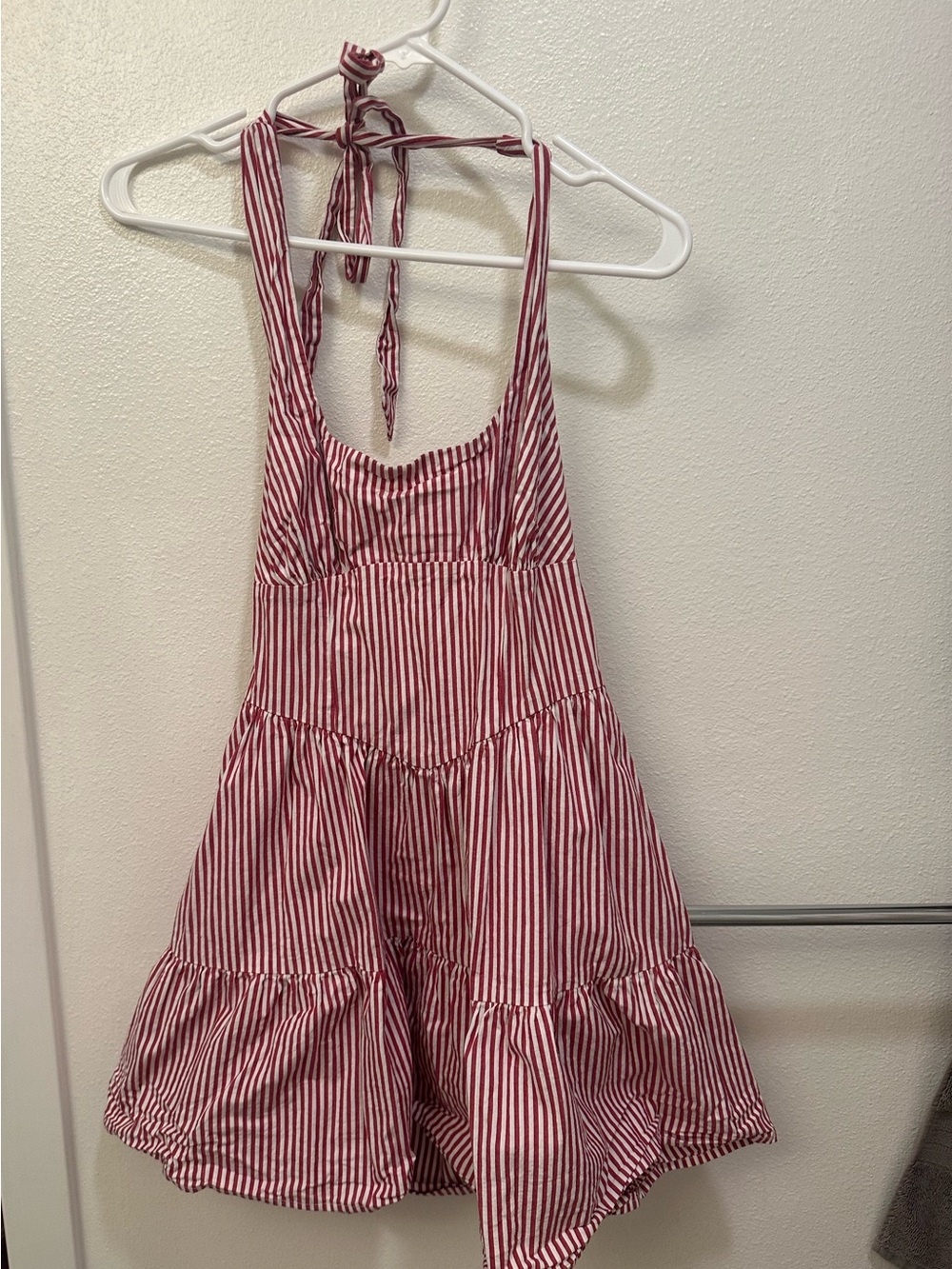 Red Striped Halter dress